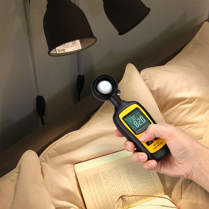 [AUSTRALIA] - Light Meter Digital Illuminance Meter Handheld Ambient Temperature Measurer, Range up to 200,000 Lux, Luxmeter with 4 Digit Color LCD Screen 