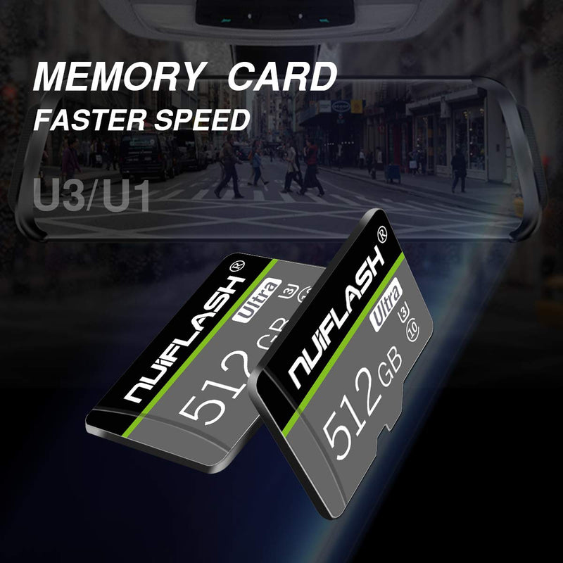 512GB Micro SD Card(Class 10 High Speed) Micro SD Memory Card TF Card with SD Card Adapter for Camera, Phone,Computer,Dash Came,Surveillance,Drone