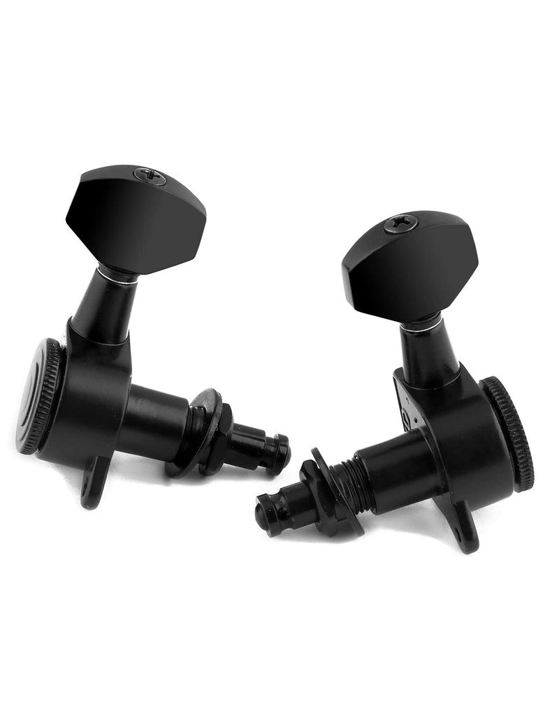 Bogart Locking Guitar String Tuning Pegs Sealed Machine Heads Tuners Tuning Keys 3 Left 3 Right for Electric Guitar or Acoustic Guitar Black.