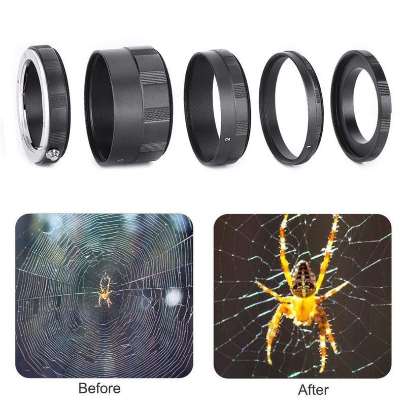 Manual Focusing Macro Extension Tube, Close-Up Lens Adapter Ring for Sony E Mount NEX Camera Lens A7 A7R A7S NEX-7 6 5T 5C 5R 5N F3 C3 3 A6000 A5100 A5000