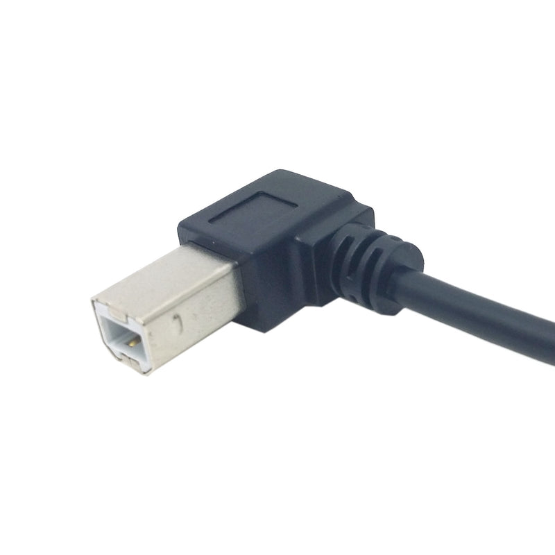Chenyang CY USB 2.0 Type B Male to Type B Female Extension Cable with Screws for Panel Mount 50cm 90 Degree Left Angled