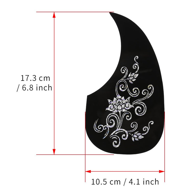 2Pcs Guitar Pickguard, Self-adhensive Comma Shape Guitar Pick Guard Sticker Protector for Acoustic Guitar (Silver)