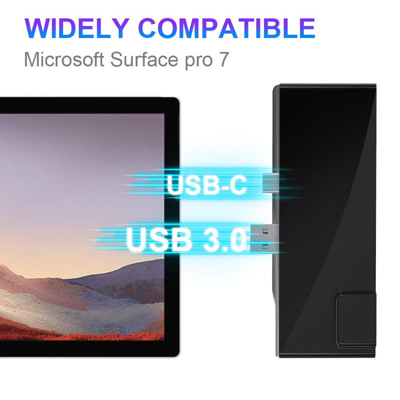 【Upgraded Version】Microsoft Surface Pro 7 Dock hub, 7-in-2 Surface Pro 2019 Adapter with 4K HDMI, USB C PD charging,2 USB 3.0 Port(5Gbps), SD/TF Card Reader, Gigabit Ethernet LAN Pro 7 Docking Station