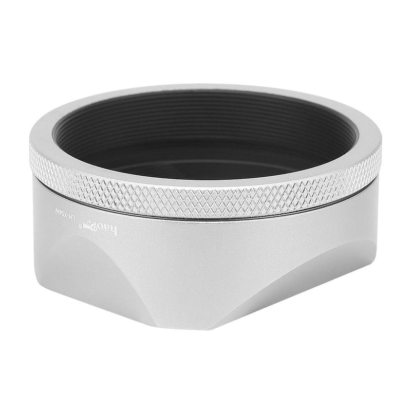[AUSTRALIA] - Haoge Square Metal Lens Hood for Fuji Fujifilm FinePix X100V X100F X100 X100S X100T X70 Camera Accessories Silver with Cap and 49mm Adapter Ring Kit 