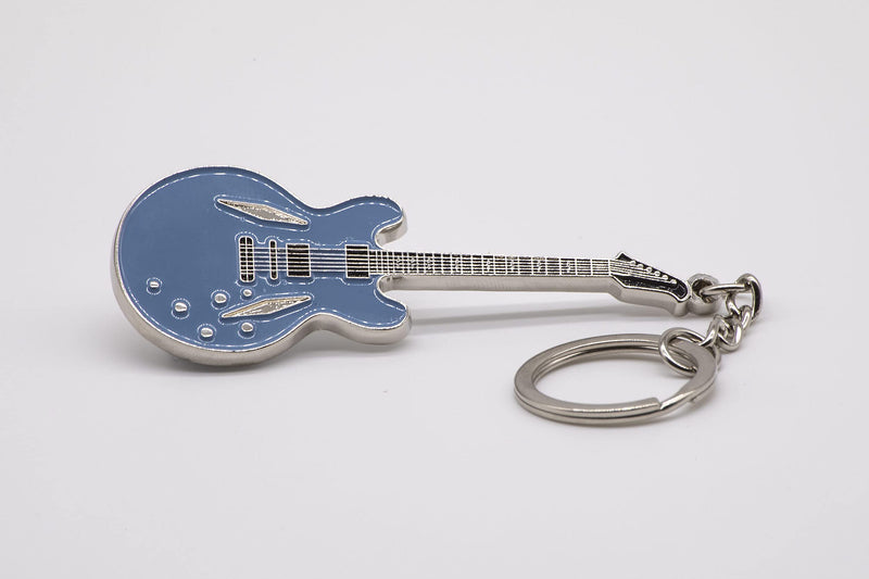 Solid Metal Classic Rock Guitar Keyring - Gibson 335 Dave Grohl Signature Model