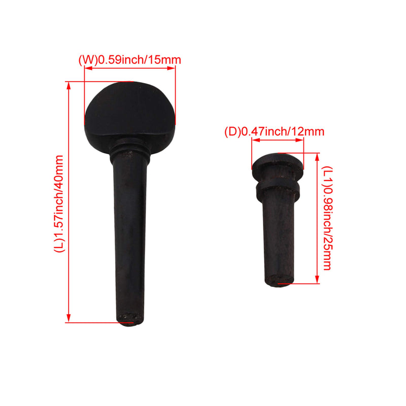 lovermusic Lovermusic Ebony Tuning Pegs Replacement for 1/16 Violin String Instrument Accessories