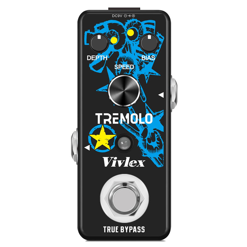 Vivlex Vibe Vibrato Tremolo Pedal Classic Optical Mini Analog Trelicopter Guitar Effects Pedal for Electric Guitar True Bypass Footswitch Stompbox