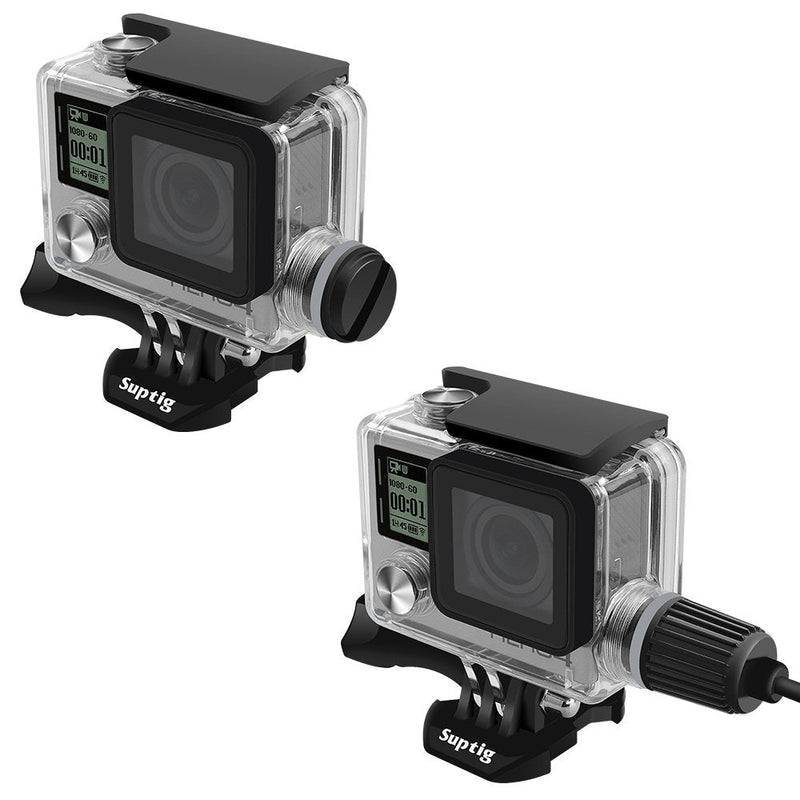 Suptig Housing Rechargeable Waterproof housing for GoPro Hero 4 Hero 3+ Hero 3 Outside Action Camera for Underwater Charge Use - Water Resistant up to 131ft (40m)