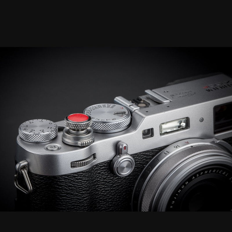 Camera Soft Release Button JJC Shutter Button for Fuji Fujifilm X-E4 X-T4 X-T3 X-T2 X-T30 X-T20 X-T10 X-PRO3 X-PRO2 X-PRO1 X100V X100F X100T X100S X-E3 for Sony RX10 IV III RX1RII RX1R RX1-2 Types Silver+Red&Black