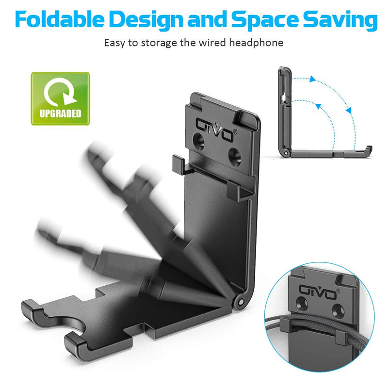 Headphones Universal Wall Mount, Hanger Holder, OIVO Upgraded with Cable Slot & Rotable Design- 1 Pack