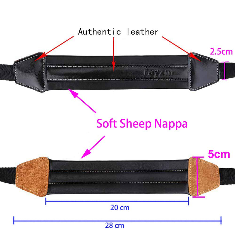 [AUSTRALIA] - Rayzm Saxophone Strap, Universal Double Shoulder Leather Strap for Sax, Adjustable Padded Harness Strap for Alto Tenor Soprano Baritone Saxophone (Small Size) S 