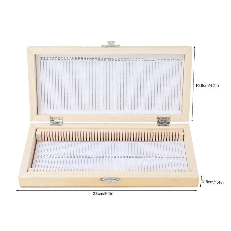 Biology Glass Prepared Microscope Slides Specimens Wooden Slide Storage Box Case 50PCS
