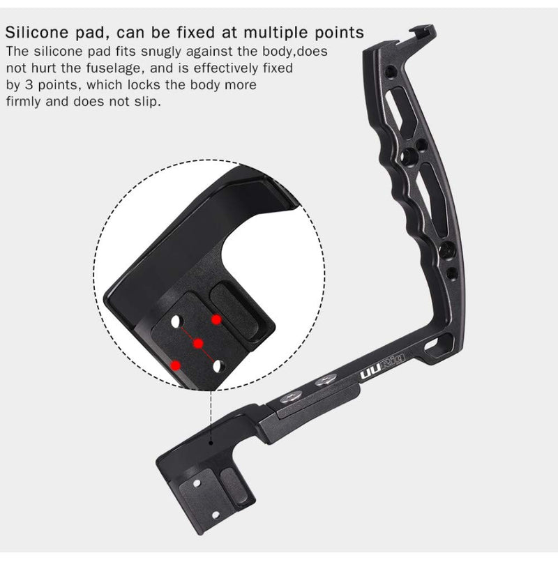 Inverted Handle Sling Grip Mounting Extension Arm Holder Bracket with 1/4''-20 Cold Shoe Mount Locating Holes Compatible for DJI Ronin SC Stabilizer Gimbal Accessories