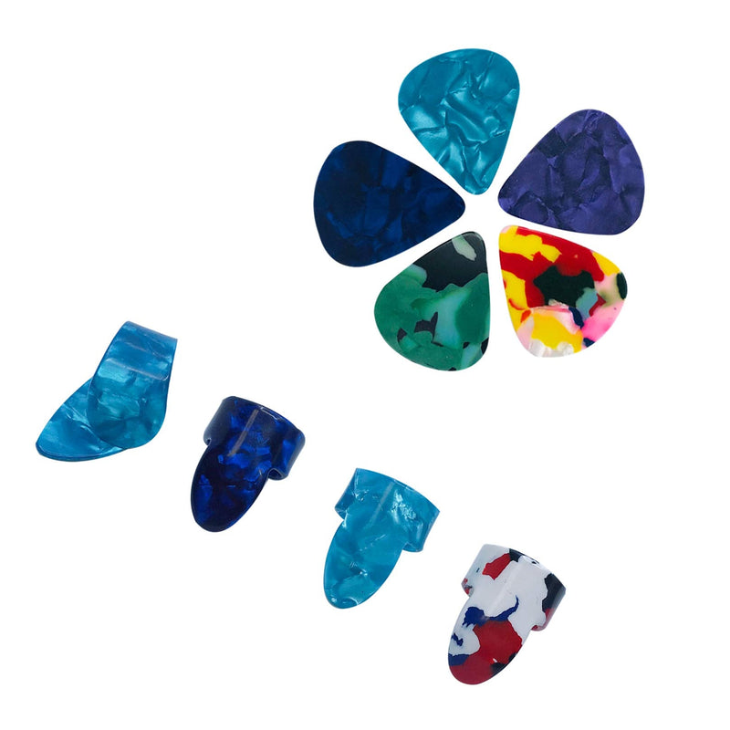 FANGULU 13PCS Guitar Slide Set, Stainless Steel Slide×1PCS, Glass Slide×3PCS, Guitar Picks×5PCS, Finger Picks×4PCS