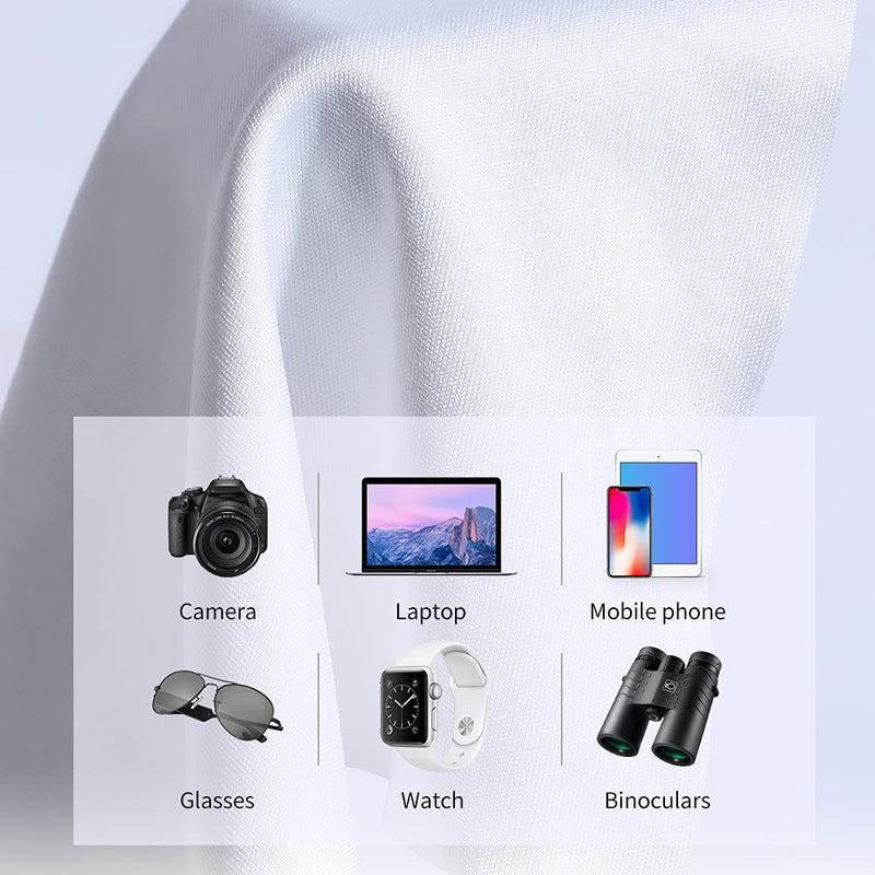 K&F Concept Microfiber Cloths for Camera Lens Washable 20-Pack 6x4in Vacuum Wrapped Electronic Glean Cloth, Optics Precision Instrument Screen Monitor Glasses Cleaning Cloth 20 Pack