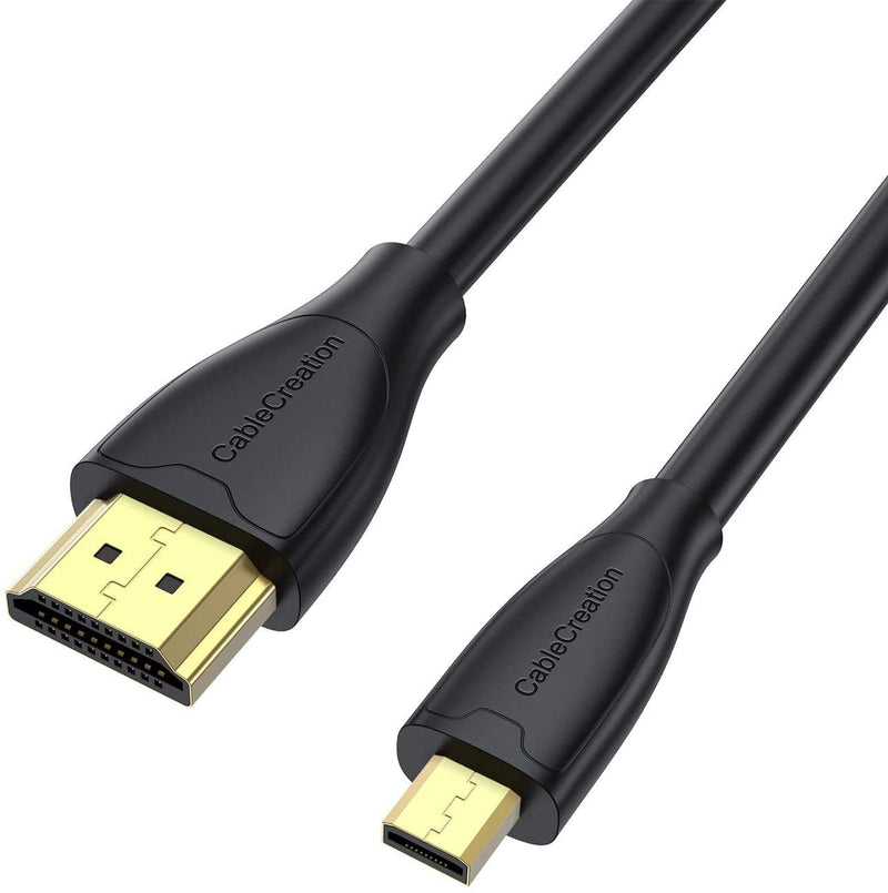 [AUSTRALIA] - CableCreation 4K Micro HDMI to HDMI Cable Adapter, 4K 60Hz Ethernet 3D Audio Return, Compatible with GoPro Hero 8/7/6/5, Raspberry Pi 4, A6000, A6300, Nikon Camera, Lenovo Yoga 3 Pro, Yoga 710, 6ft 6 feet 