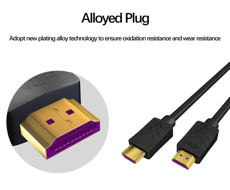 FeizLink HDMI Cable 3FT 4K 60Hz High Speed 18Gbps HDR10 ARC HDCP2.2 3D Flexible HDMI Cable for HDTV/TVbox/Gaming Box / 4K Projector Copper 3FT