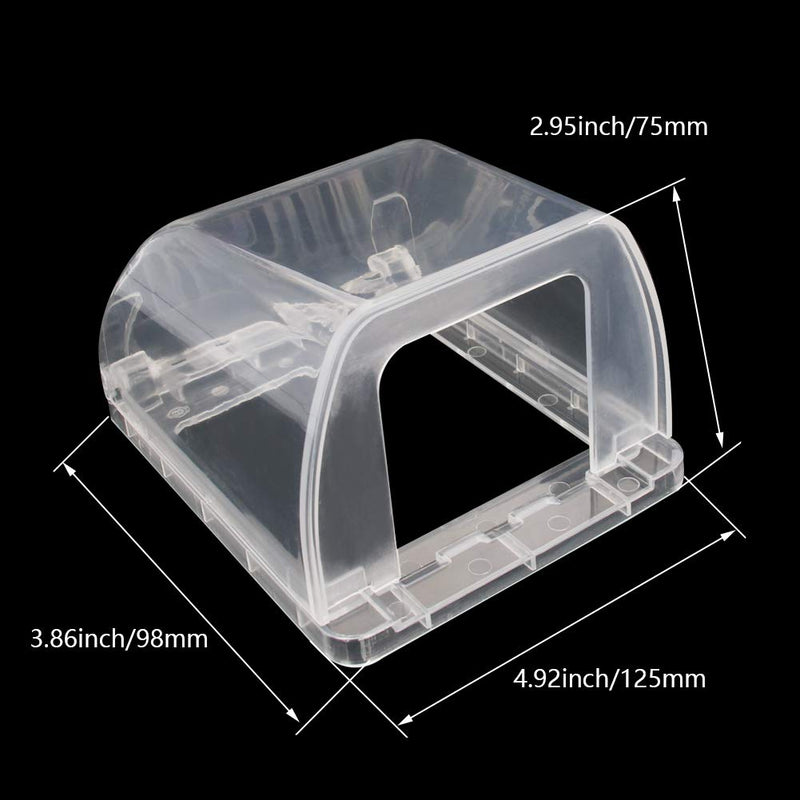Fielect 2Pcs Weatherproof in Use Outlet Cover Plug Receptacle Protector for Retrofit Siding Construction Transparent 86 Type 98x125x75mm