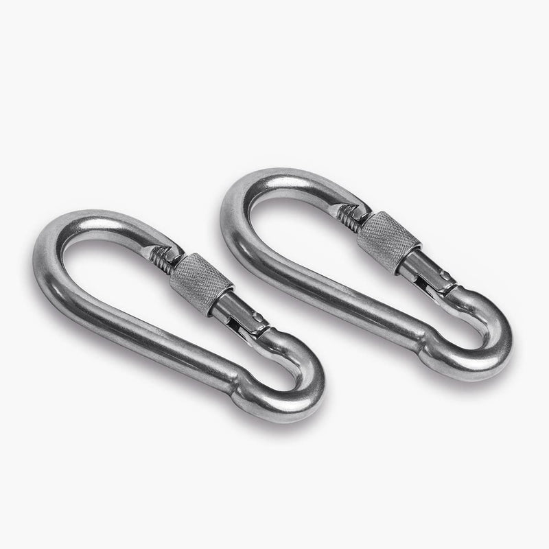 2+1 Heavy Duty 304 Stainless Steel Swivel Ring Double Ended Swivel Eye Hook with SUS304 Snap Hooks for Web Tree Swing, Therapy Swing, Aerial Dance, Swing Spinner Hanger, Reliable and Safe (M8) M8