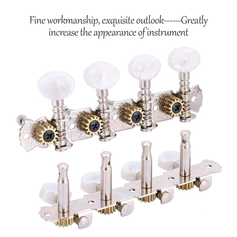 Mandolin Tuning Pegs, Steel Exquisite Workmanship Mandolin Machine Head, White And Silver Music Enthusiast Playing Music Practice for Mandolin