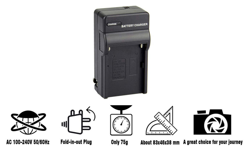 DSTE 2 Pack NP-F550 Battery + Travel Charger Compatible for Sony NP-F770,NP-F750,NP-F970,CCD-TR200,CCD-TR205,CCD-TR215 Camera,PT-176S CN-160 OE-160 CN-216 LED Video Light