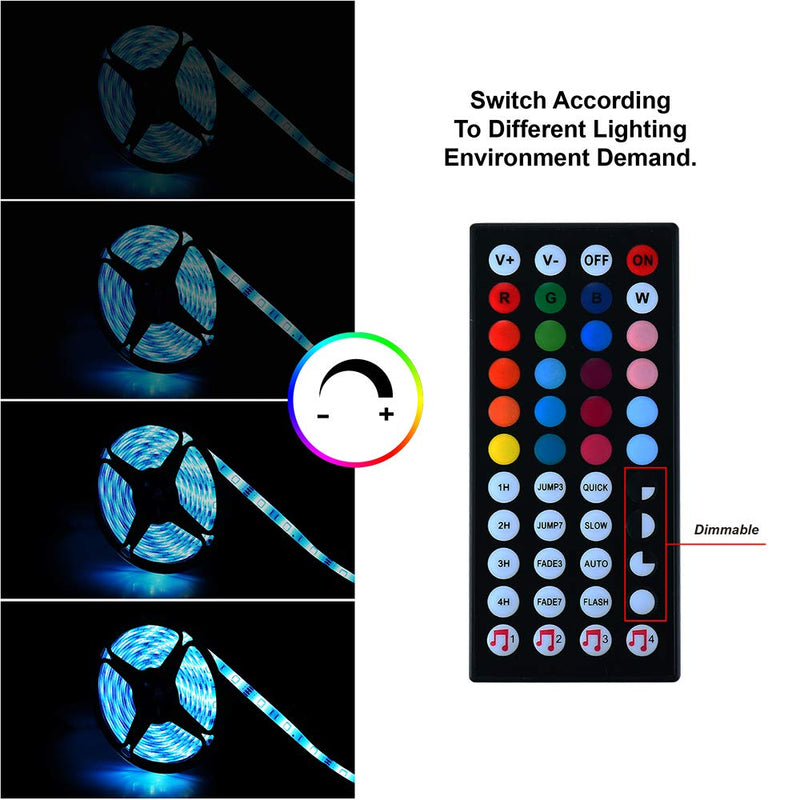 [AUSTRALIA] - LED Strip Lights with Remote - 32.8ft IP65 Waterproof Flexible Tape Lights,Music Sync Color Changing 5050 RGB LED Light Strips Kit，Decoration Lighting for Home, Kitchen, Xmas 