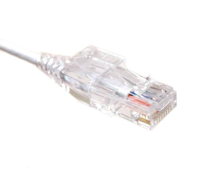 MICRO CONNECTORS Ultra Slim 7 Feet (28AWG) Cat6 UTP RJ45 Patch Cables, Pack of 5, White (E08-007W-SL5) 5 Pack