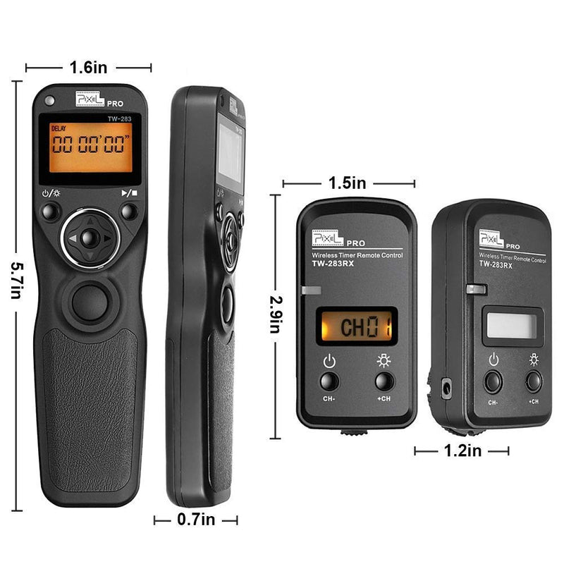 Remote Shutter Release for Nikon, Wireless Shutter Release Timer Remote Control Pixel TW-283 DC0/DC2 for Nikon Z6 Z7 D750 D610 D5200 D5300 D7500 D850 D800 D500