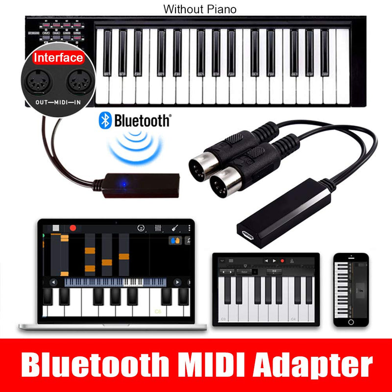 [AUSTRALIA] - NINEFOX MIDI Adapter Studio Portable Audio Wireless uetooth Music Instrument HiFi Universal Electric Piano 5 Pin Cable Converter Stable Professional 