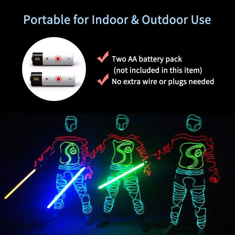 [AUSTRALIA] - FAVOLCANO EL Wire 16.4ft/5M Glow Neon Lights Kit Portable Battery Operated for DIY Decoration (Green) 