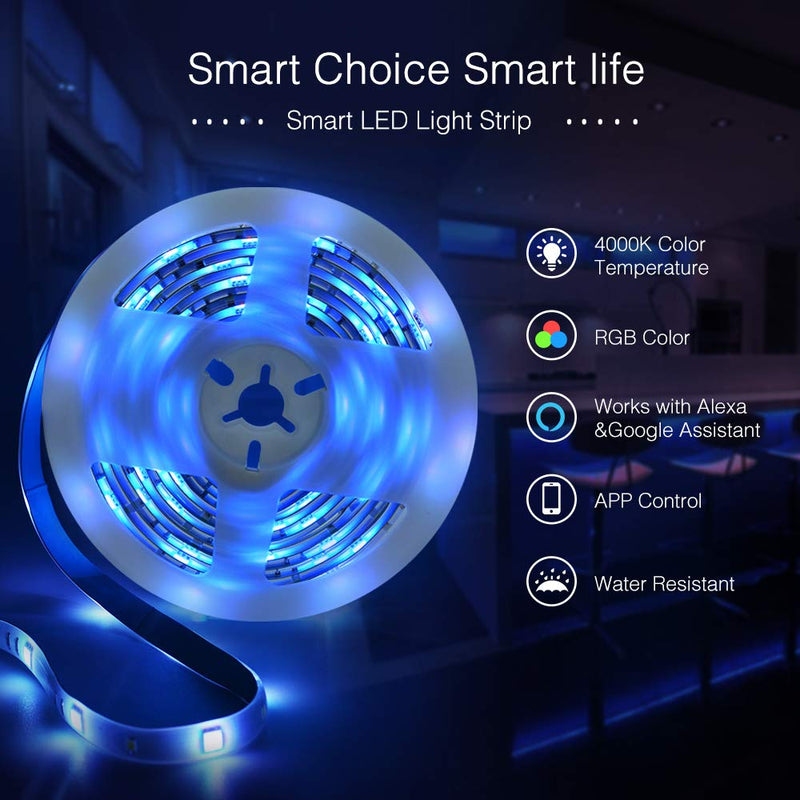 [AUSTRALIA] - Smart Life WiFi LED Strip Lights Works with Alexa, Google Home 19.7ft (2X3m) Waterproof IP65 , 16 Million Colors Phone App Controlled Music Sync RGBW LED Tape Lights for Indoor, Kitchen, TV,Party 