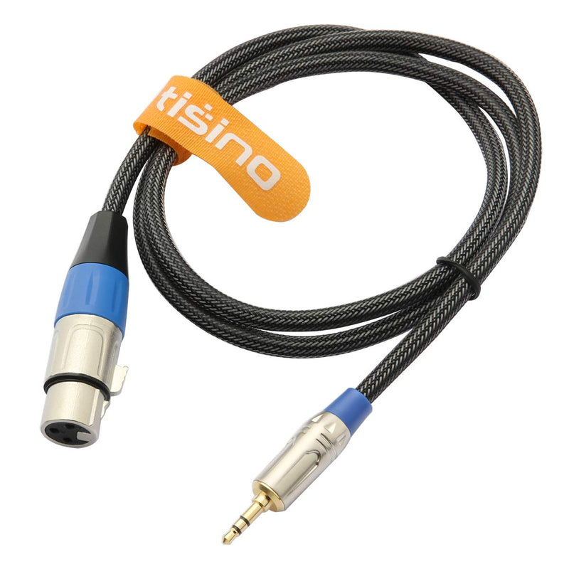 TISINO XLR to 3.5mm (1/8 inch) Microphone Cable, XLR Female to Mini Jack Aux Mic Cord for Camcorders, DSLR Cameras, Computer Recording Device and More - 1 feet