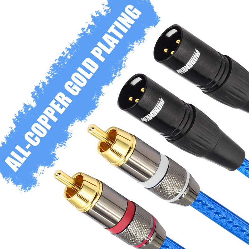 HOSONGIN Dual RCA to XLR Male Cable, Heavy Duty 2 XLR Male to 2 RCA Male Patch Cable, HiFi Stereo Audio Cable for Connection Amplifier Mixer Speaker Microphone - 10 Ft 10 Feet