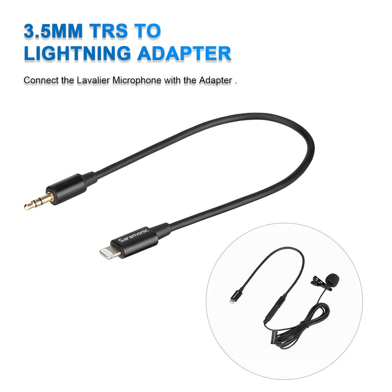 [AUSTRALIA] - Lavalier Lightning Microphone, Saramonic LavMicro U1A Universal Lapel Mic with Detachable Lightning Plug Adapter Compatible with iPhone 11 10 X 8 7 MAC iPad YouTube Video Facebook Live (2M) 