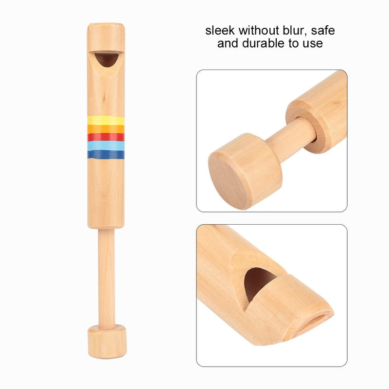 SolUptanisu Wood Piccolo Wooden Fipple Flute Traditional Instrument Great Toy Gift for Kids Beginners Children