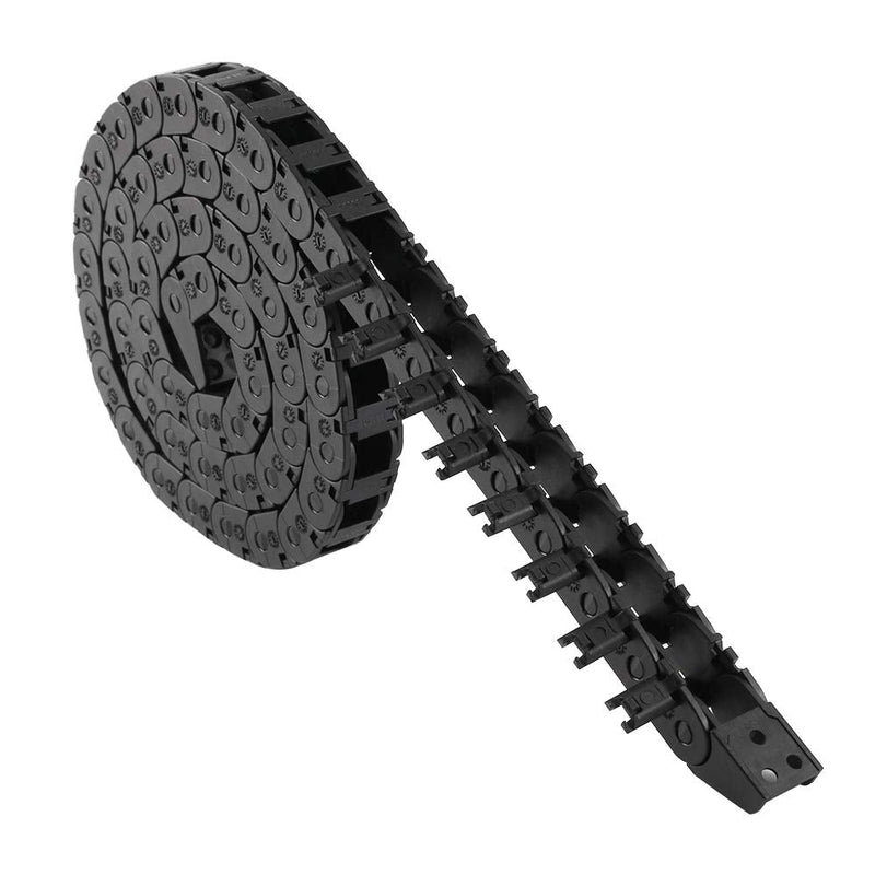 BCZAMD 10X11mm Drag Chain Semi Enclosed Type Adjustable Cable Wire Carrier Black 1M Plastic Flexible Nested Drag Chain Cable Track for 3D Printer CNC Router Mill