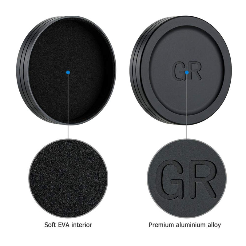 JJC Lens Cap Cover Protector for Ricoh GR III GRIII & GR II GRII Made of Aluminum Alloy & Soft EVA Interior -Black