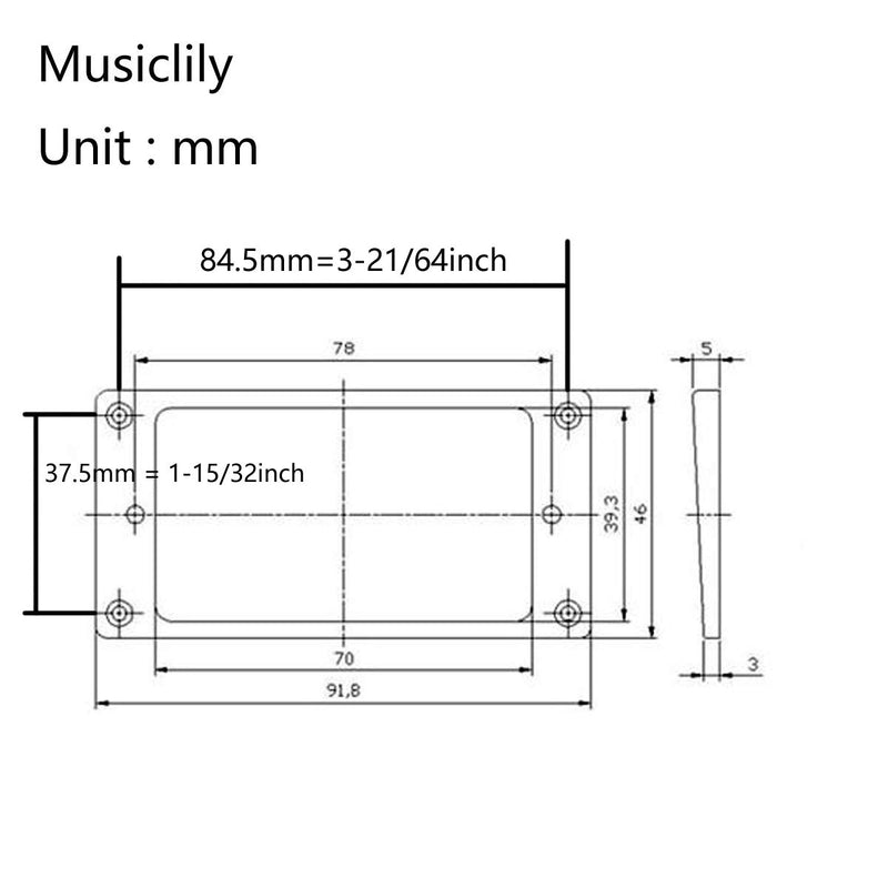 Musiclily Pro Plastic Curved Bottom Humbucker Mounting Pickup Rings Set for China Made Epiphone Guitar, Black