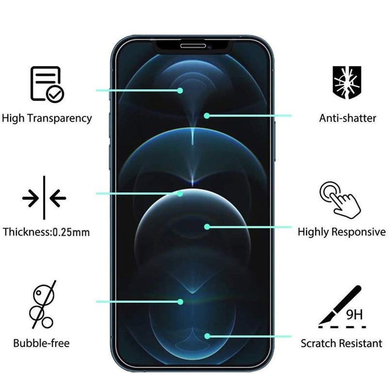 Tempered-Glass Screen Protector for iPhone 12 Pro Max, Acediar【4-Pack】 High-Definition Glass Screen Protector for iPhone 12 Pro Max 2020（6.7-Inch, Designed for iPhone 12 Pro Max） Clear-4Pack
