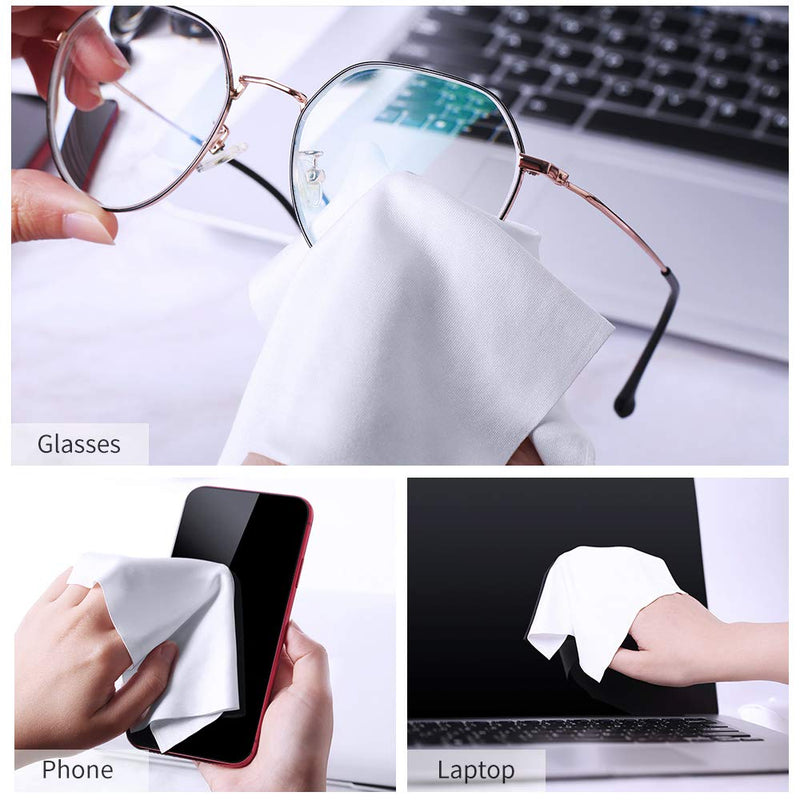 K&F Concept Microfiber Cloths for Camera Lens Washable 20-Pack 6x4in Vacuum Wrapped Electronic Glean Cloth, Optics Precision Instrument Screen Monitor Glasses Cleaning Cloth 20 Pack