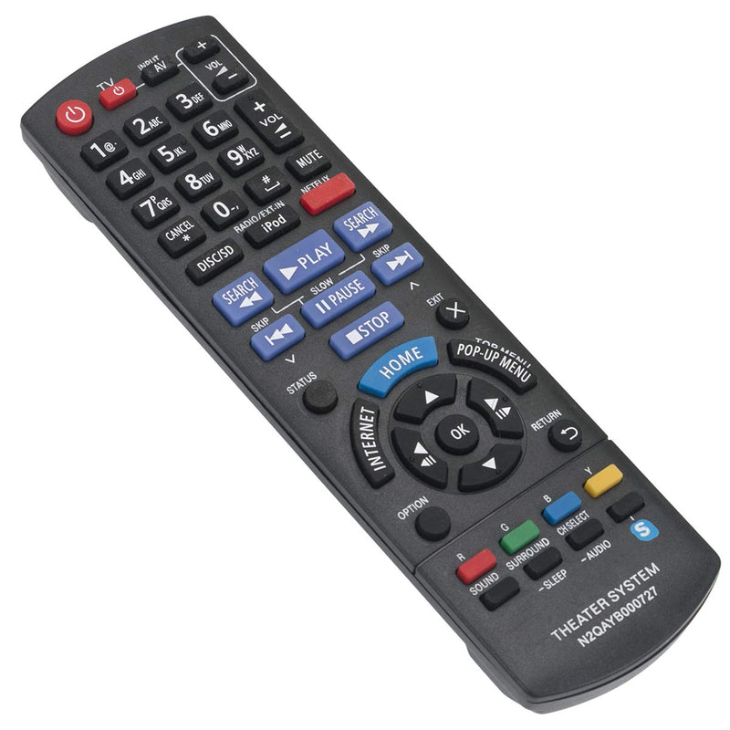 N2QAYB000727 Replaced Remote Control Applicable for Panasonic SC-BTT196 SC-BTT490 SC-BTT190 SC-BTT195 SCBTT196 SCBTT490 SCBTT190 SCBTT195 SA-BTT490 Blu-ray Disc Home Theater Sound System