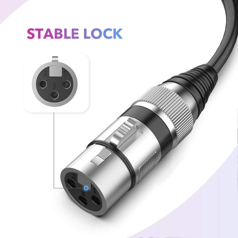 Sovvid XLR Female to 1/4 inch (6.35mm) TS Mono Jack Unbalanced Microphone Cable Mic Cord 3 Feet, Quarter inch TS Female to XLR Female Mic Interconnect Cable Cord 3FT