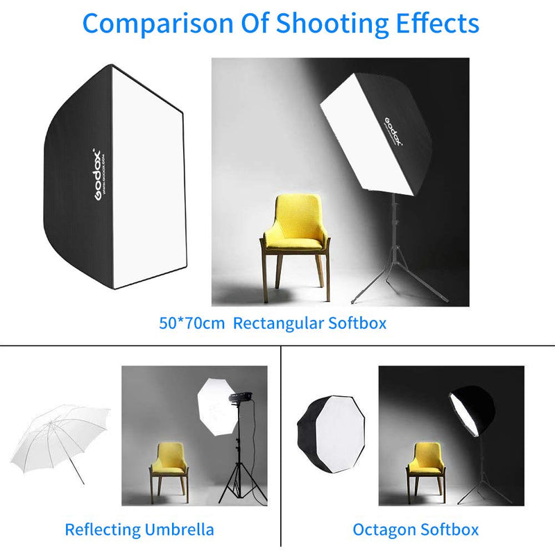 GODOX 20" x 28"/ 50cm x 70cm Umbrella Rectangle Portable Softbox Reflector for Studio Photography Speedlite Flash