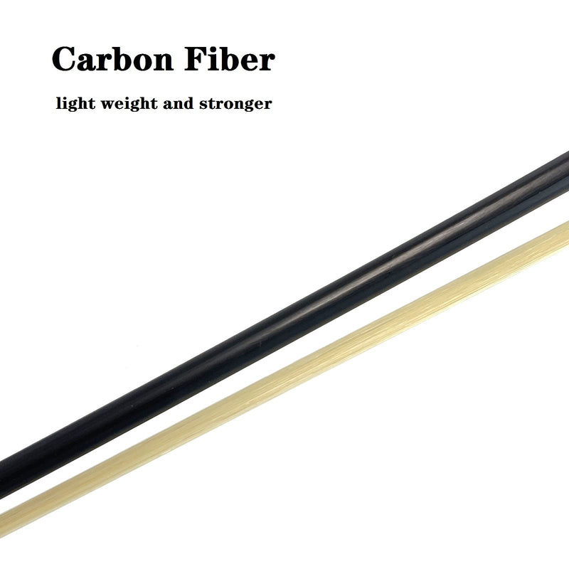 [AUSTRALIA] - LIEKE Carbon Fiber Violin Bow 1/2 Size Lightweight Fiddle Bow (1/2 size, Black) 
