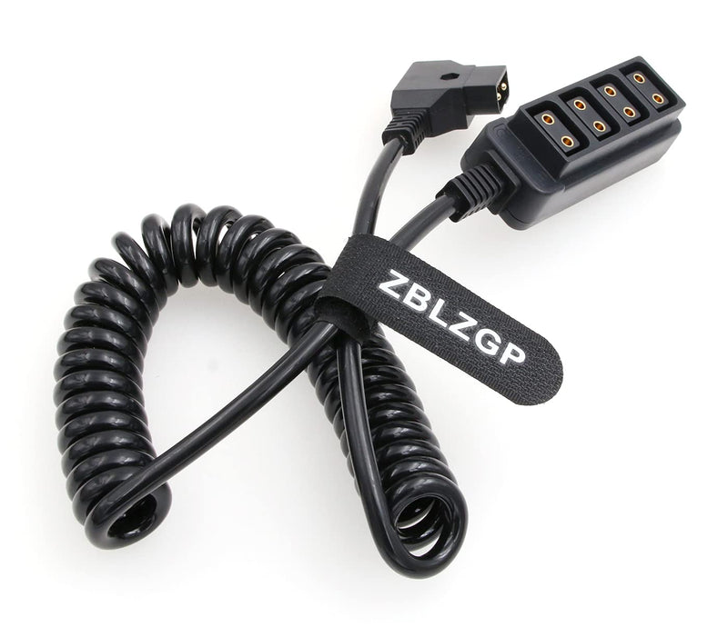 [AUSTRALIA] - ZBLZGP Male D-Tap to 4-Port Female D-Tap Splitter Cable for Anton Bauer V-Mount Battery (Coiled Cable) Coiled Cable 