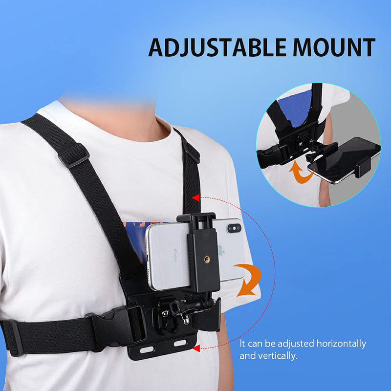 [AUSTRALIA] - Mobile Phone Chest Mount Strap Holder Helmet Mount for Action Camera for POV Gopro Akaso Samsung iPhone 