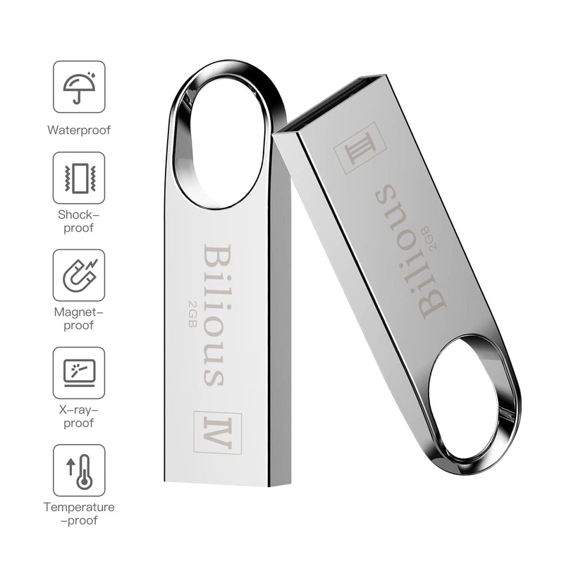 USB Flash Drive, Bilious Portable Keychain Design Thumb Drives Bulk 5 Pack, Metal Style Memory Stick U Disk, Waterproof Jump Pen Drive for Storage and Backup (4GB, 5 Pack) 4GB
