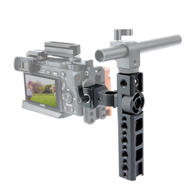 NICEYRIG Compatible NATO Cheese Top Handle with NATO Rail 15mm Rod Clamp Cold Shoe Mounts A6300 A6000 Camera Cage DSLR/ Camcorder/ Action Camera cage