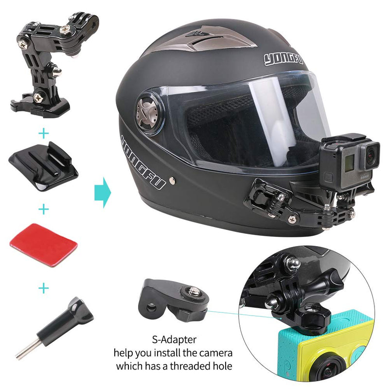 Motorcycle Helmet Chin Mount Kit Compatible with GoPro Hero 10 Black,Hero 9/8/7 (2018)/6/5 Black,4 Session,3+ Action Camera and More Plastic