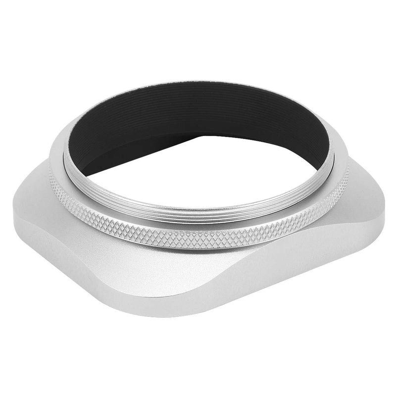 Haoge 55mm Square Metal Screw-in Lens Hood with Cap for Leica APO Summicron-M 90mm f/2 ASPH E55, Summicron-R 50mm f2 E55, Summilux-R 50mm f/1.4 E55, Elmarit-R 28mm f2.8 35 mm f/2.8 E55 Lens Silver
